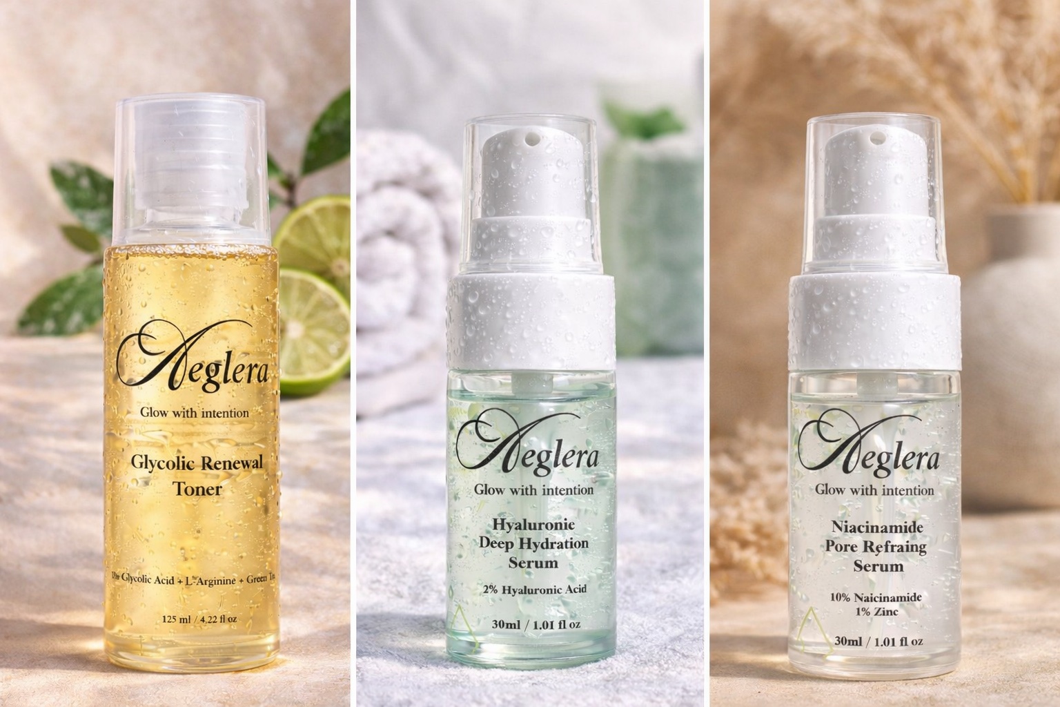 Pakistan landscape with skincare laboratory, local manufacturing facility, clean modern aesthetic, natural ingredients displayed